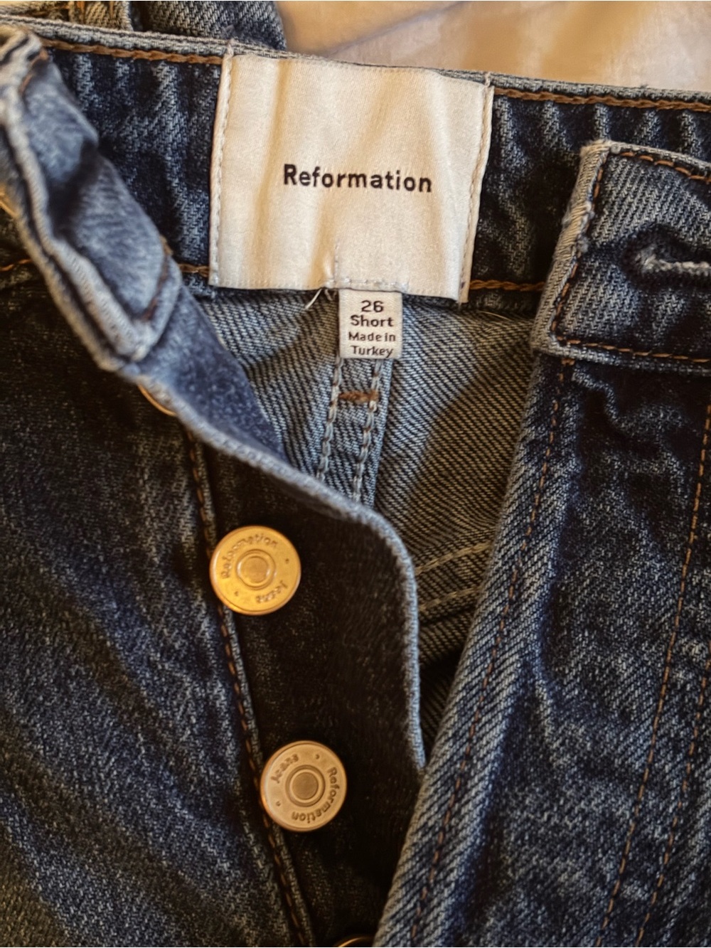 Reformation Dark Blue High-Rise Denim Jeans